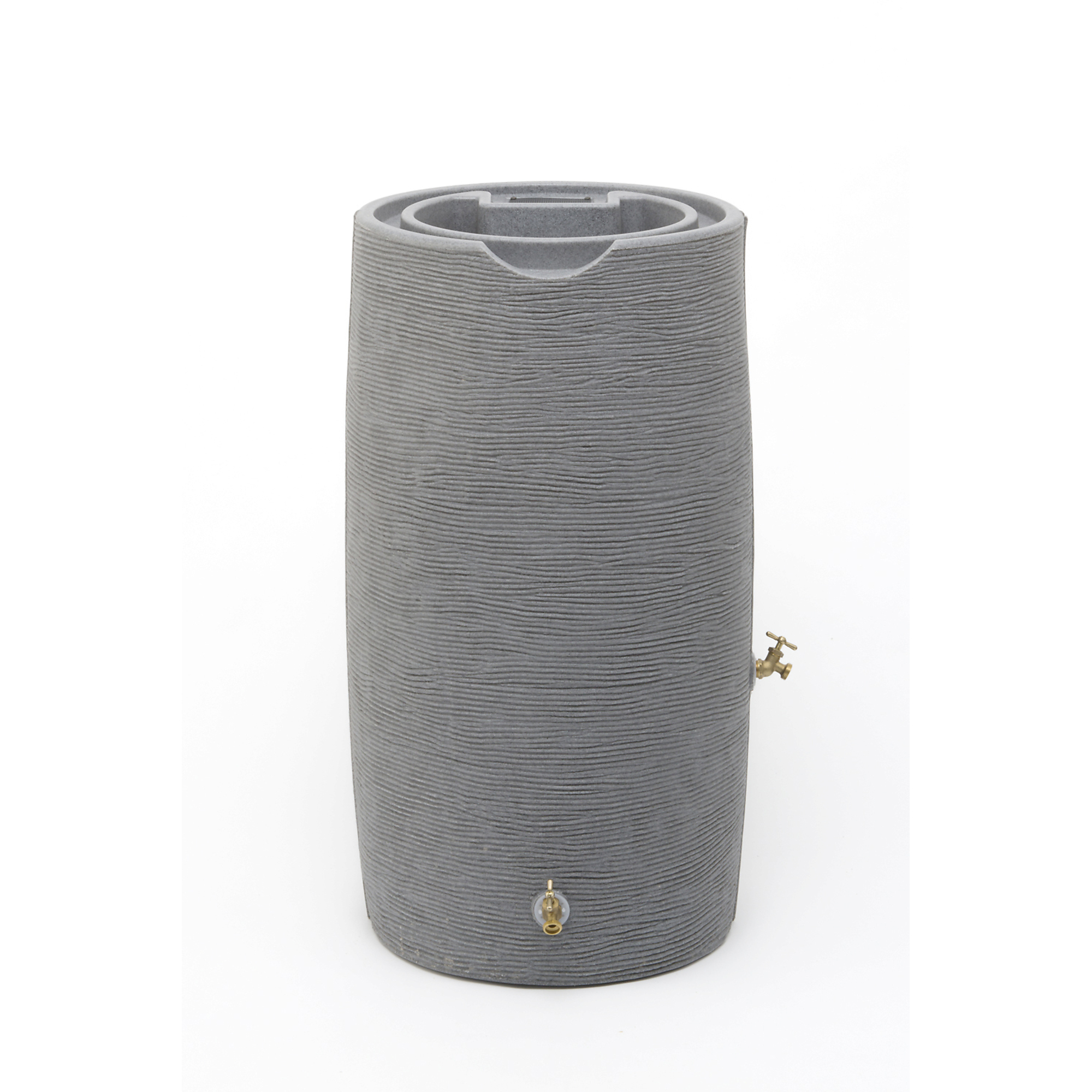 Good Ideas Impressions Stone Rain Saver Barrel — 65 Gallon, Dark Granite, Dual Spigots, Model# IMP-STONE65-DAR